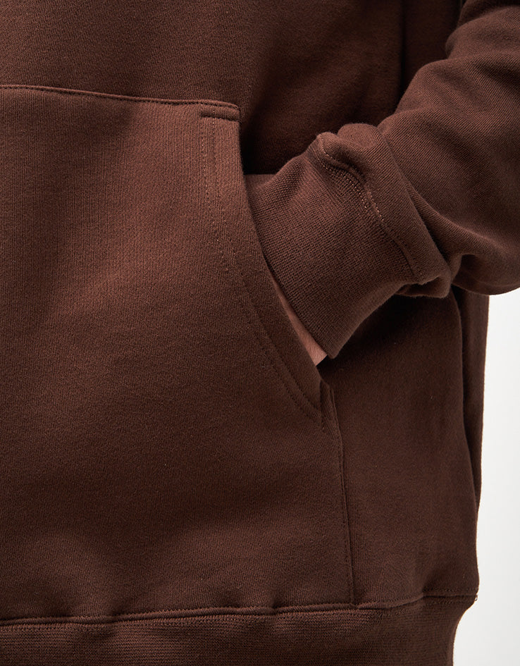 Krooked Moonsmile Raw Pullover Hoodie - Brown/Yellow - Image 5