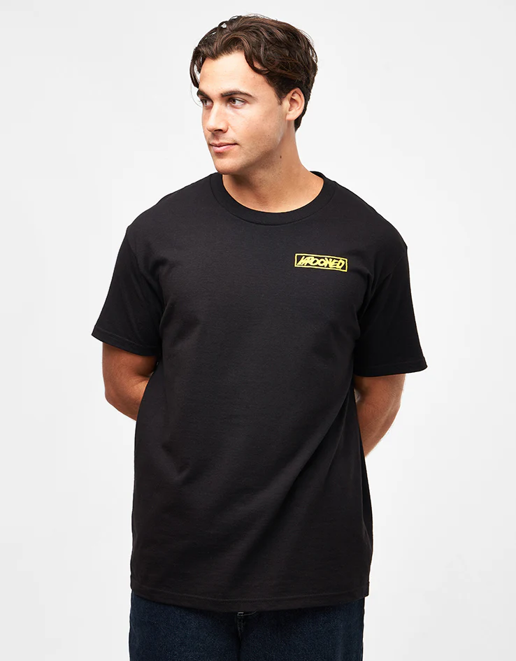 Krooked Moonsmile Raw T-Shirt - Black/Gold - Image 2