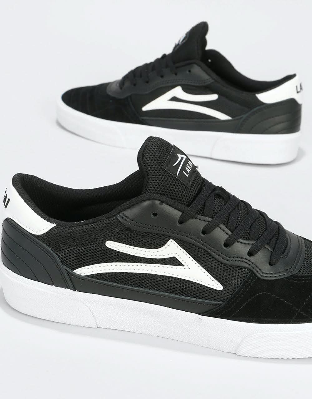 Lakai Cambridge Skate Shoes - Black/White Suede - Image 5