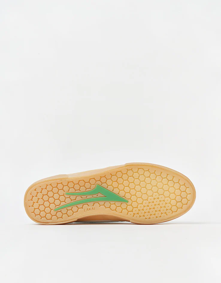 Lakai Cambridge Skate Shoes - White/Green Leather - Image 5