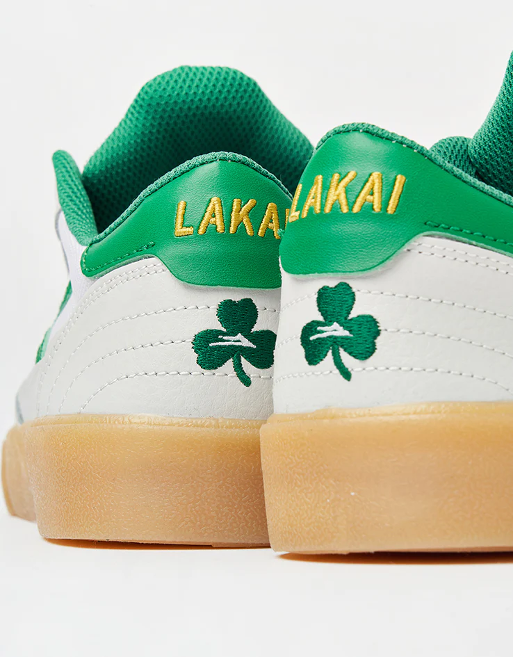 Lakai Cambridge Skate Shoes - White/Green Leather - Image 6