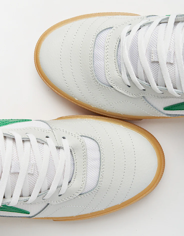 Lakai Cambridge Skate Shoes - White/Green Leather - Image 8