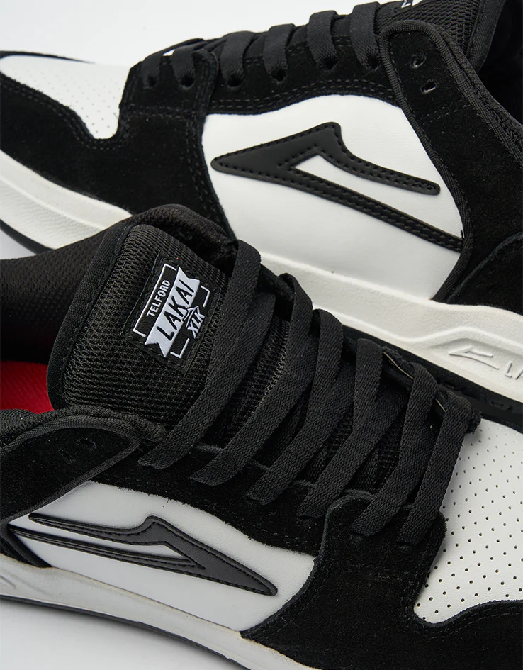 Lakai Telford Low Skate Shoes - Black/White - Image 7
