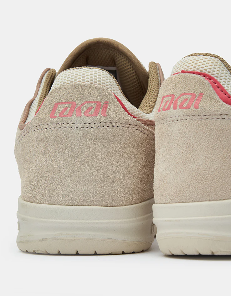Lakai Telford Low Skate Shoes - Fog/Strawberry Suede - Image 5