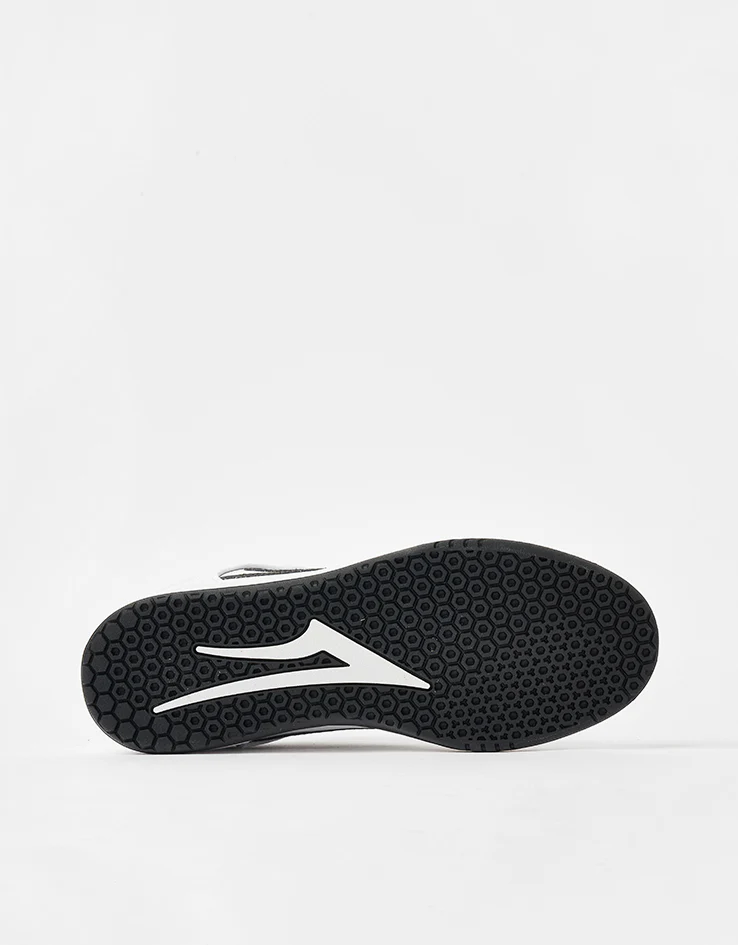 Lakai Telford Low Skate Shoes - White/Black Leather - Image 4