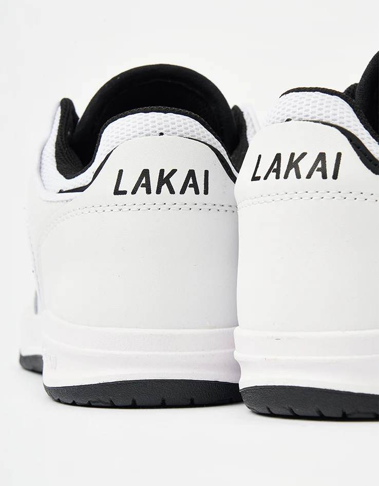 Lakai Telford Low Skate Shoes - White/Black Leather - Image 5