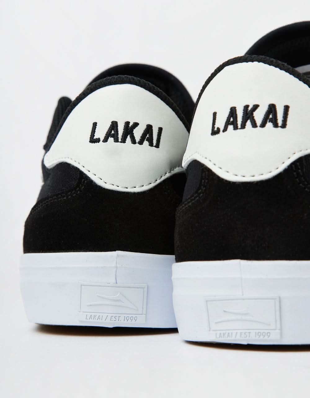 Lakai York Skate Shoes - Black/White Suede - Image 7