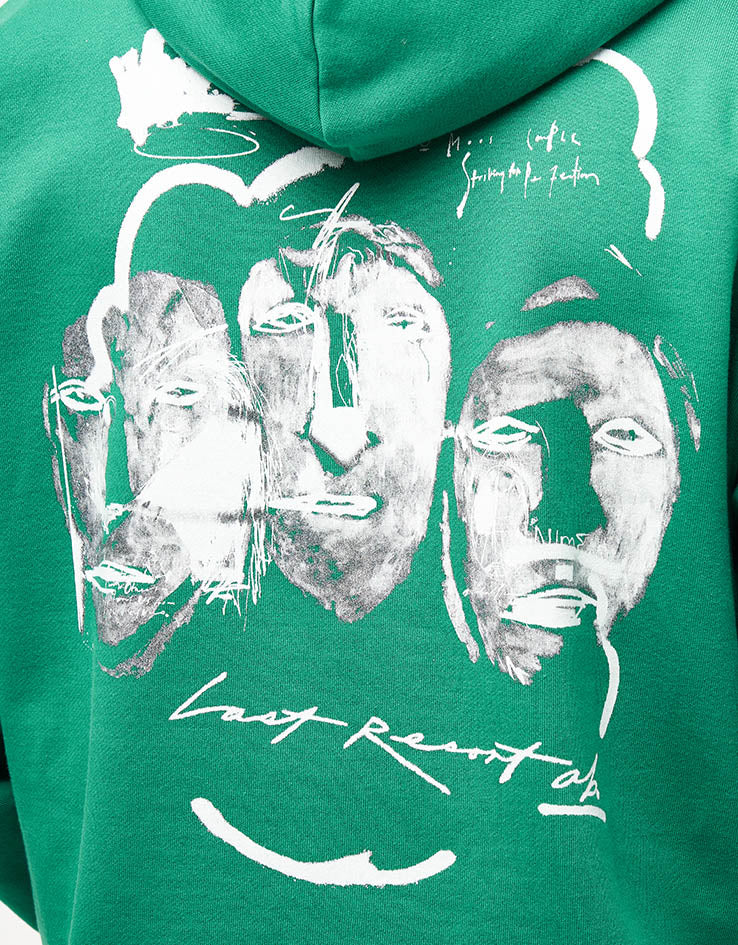 Last Resort AB x Julian Smith Heads Pullover Hoodie - Kelly Green/White - Image 3