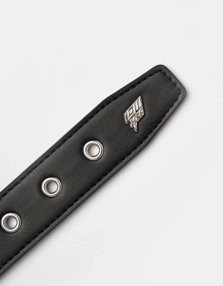 Lowlife Dub Leather Belt - Black Silver - Image 3