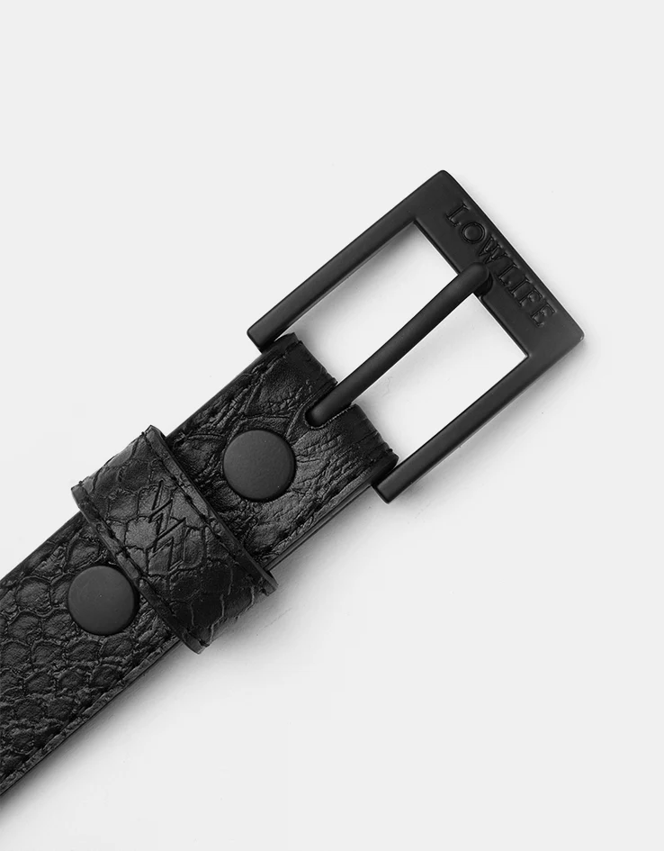 Lowlife Dub Leather Belt - Black Snakeskin - Image 2