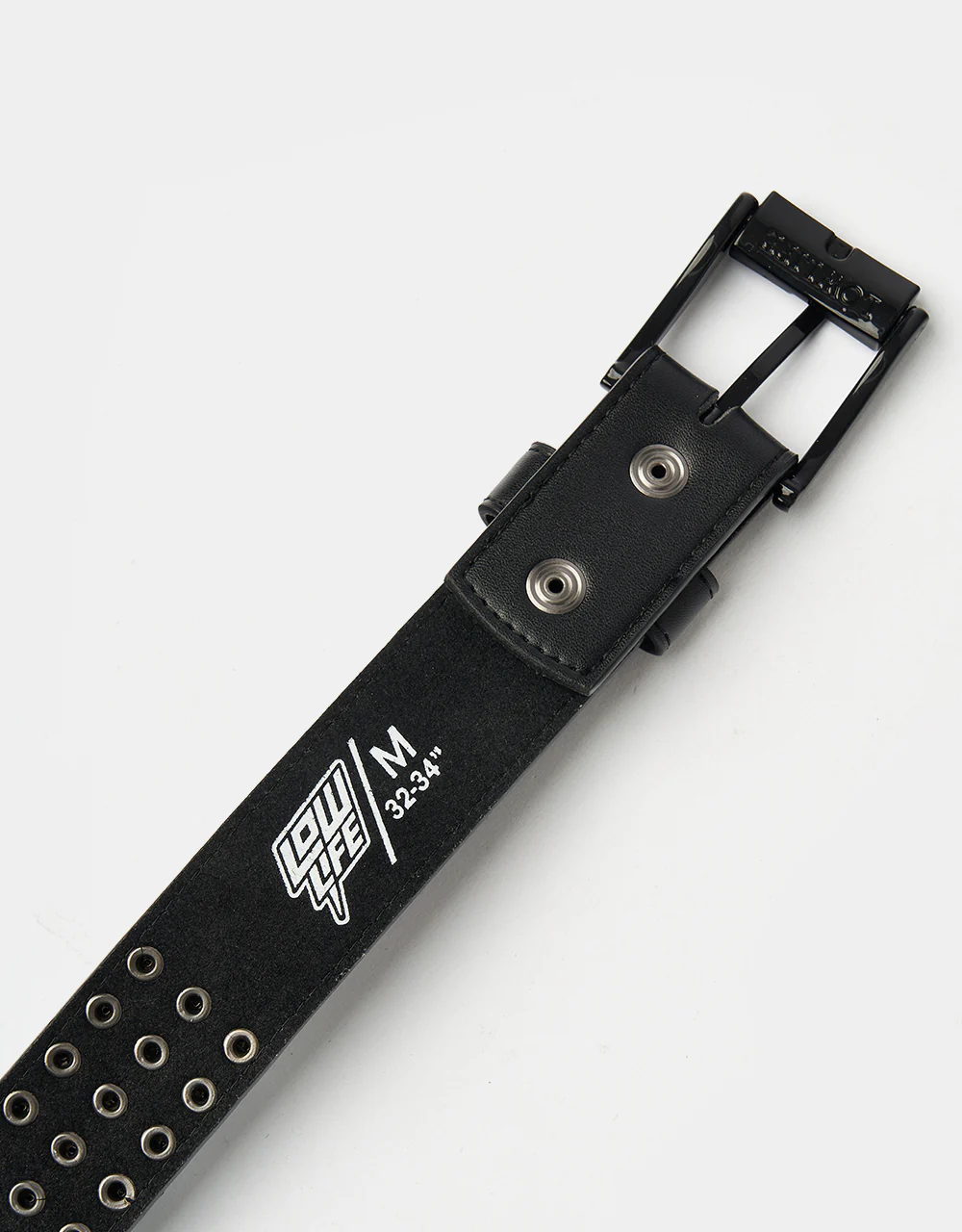 Lowlife Triple S Studded Leather Belt - Black and White - Image 2