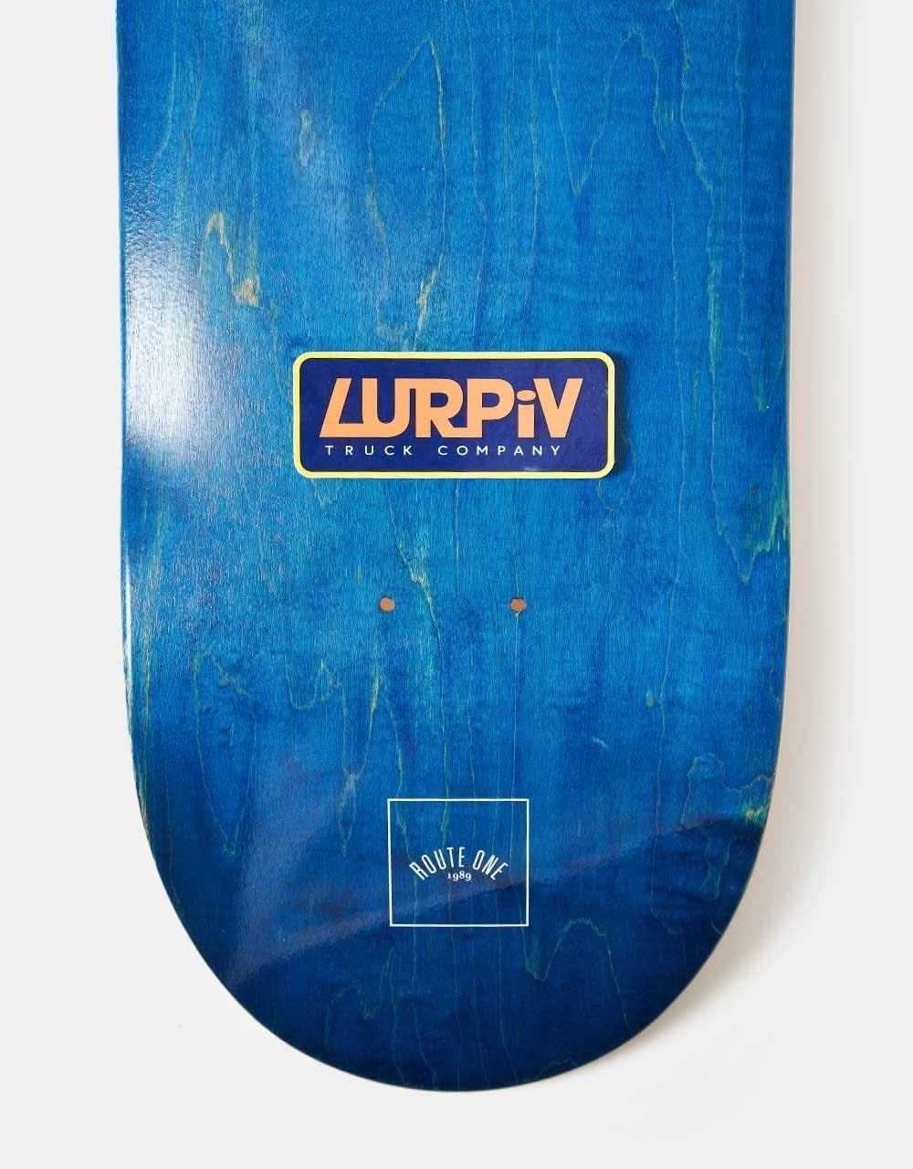 Lurpiv Plate Logo Sticker - Purple/Salmon - Image 3