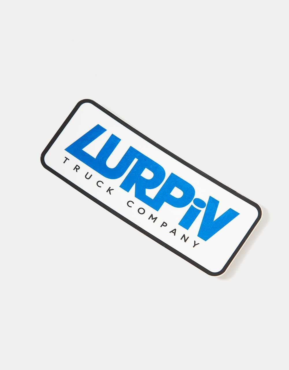 Lurpiv Plate Logo Sticker - White/Blue - Image 2