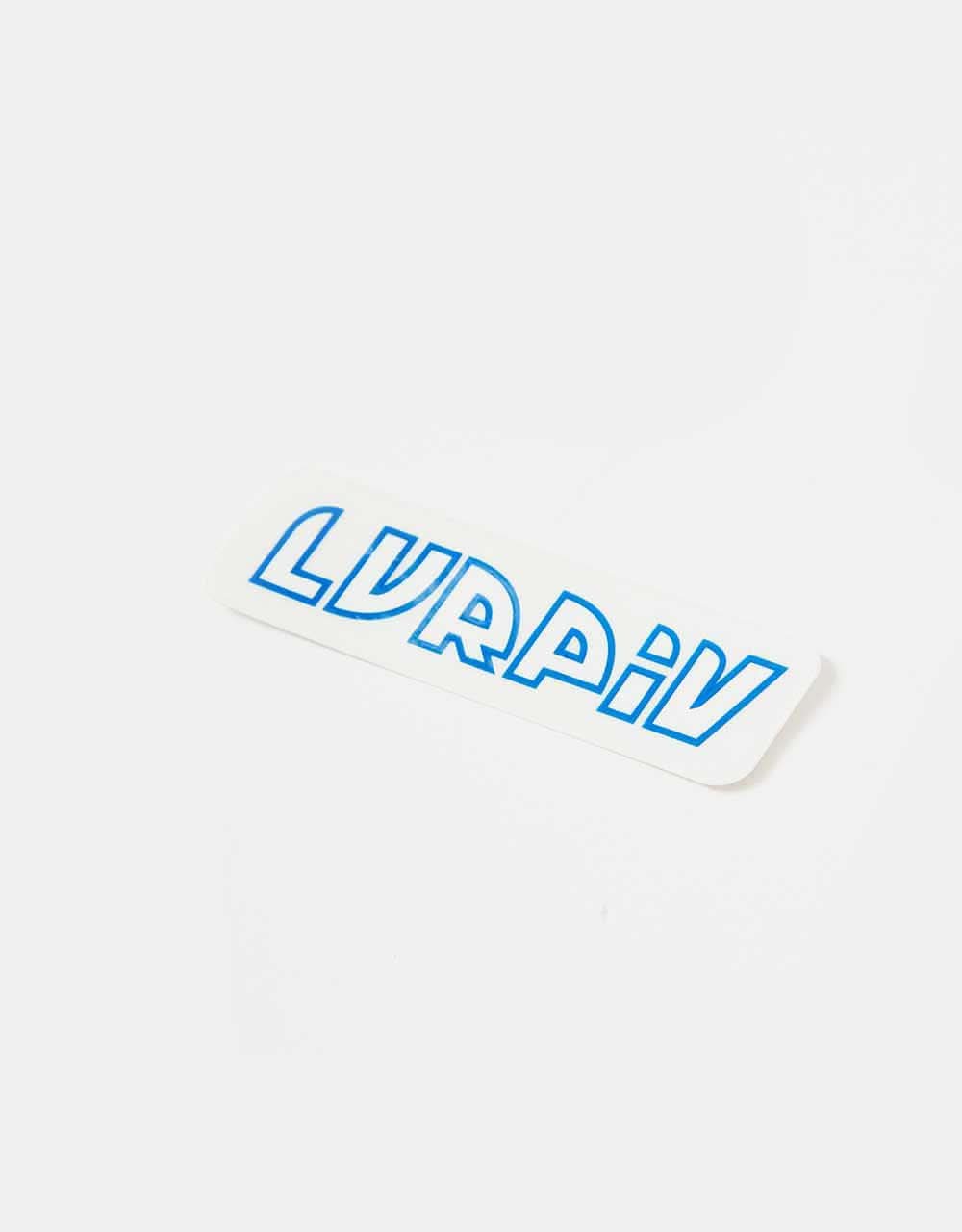 Lurpiv Slant Logo Sticker - White/Blue - Image 2