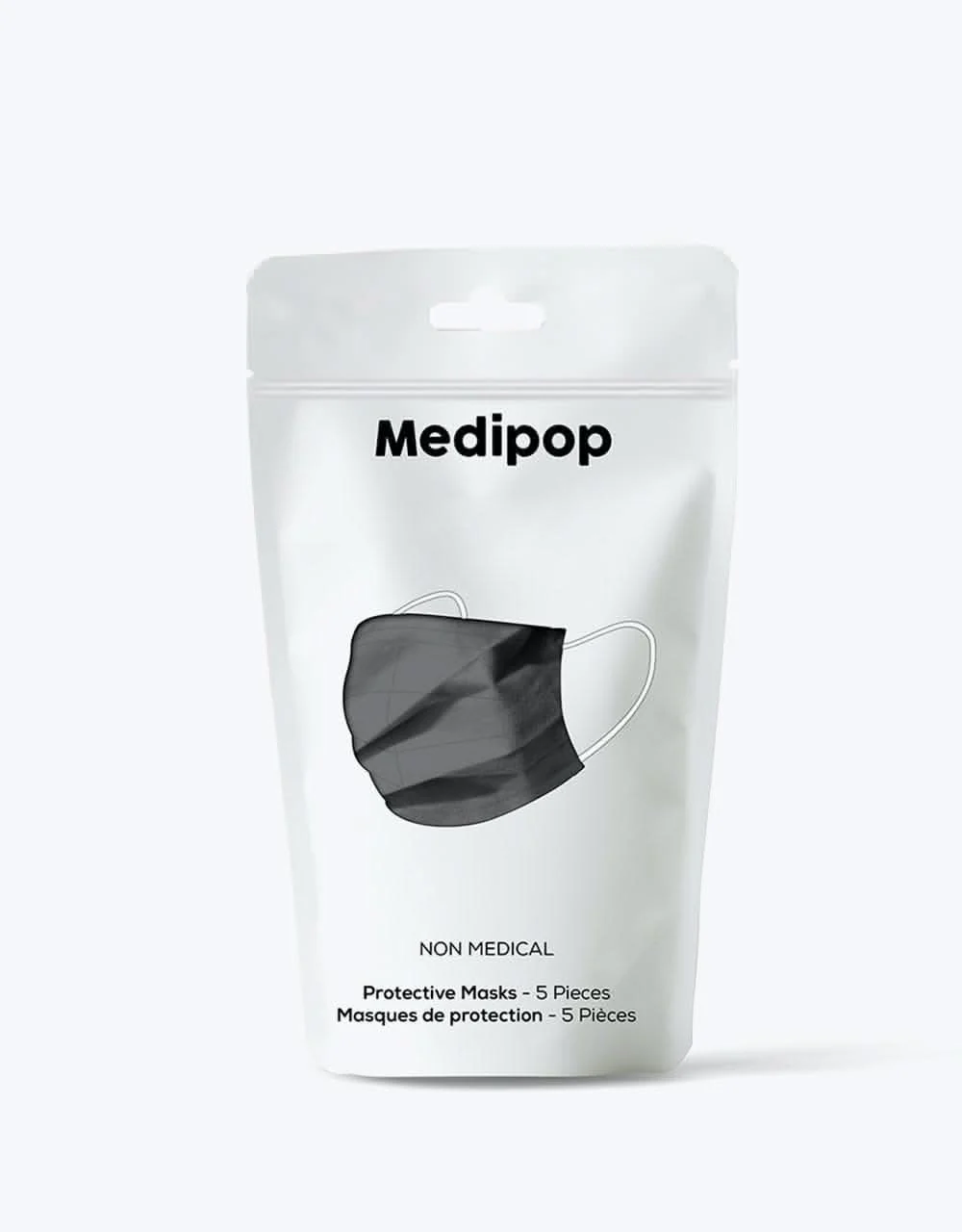 Medipop Disposable D Face Mask 5 Pack - Black - Image 3