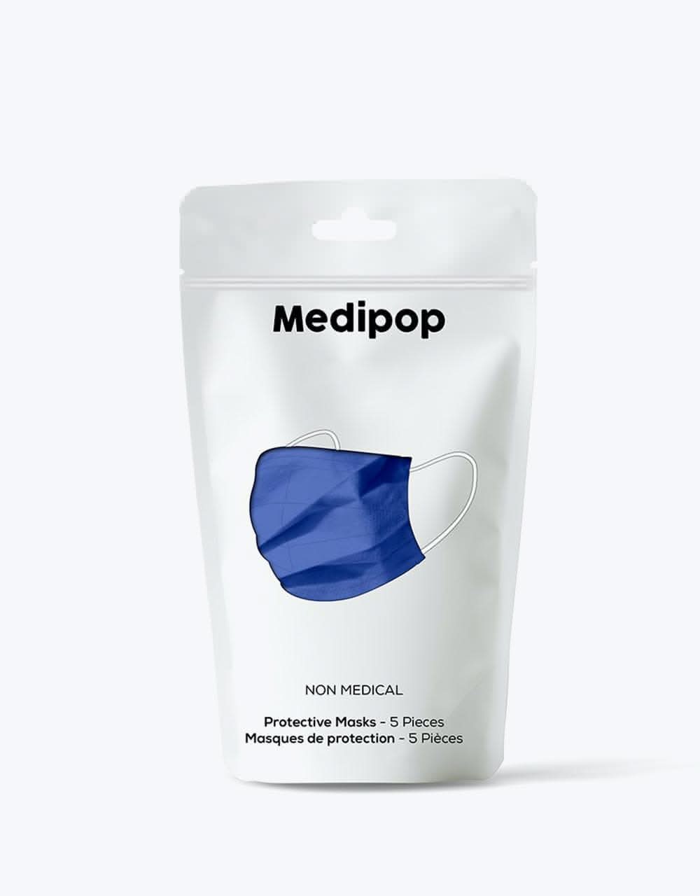 Medipop Disposable D Face Mask 5 Pack - Neon Blue - Image 3