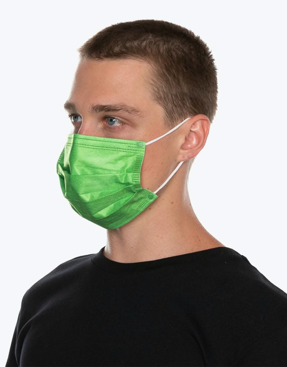 Medipop Disposable D Face Mask 5 Pack - Neon Green - Image 2
