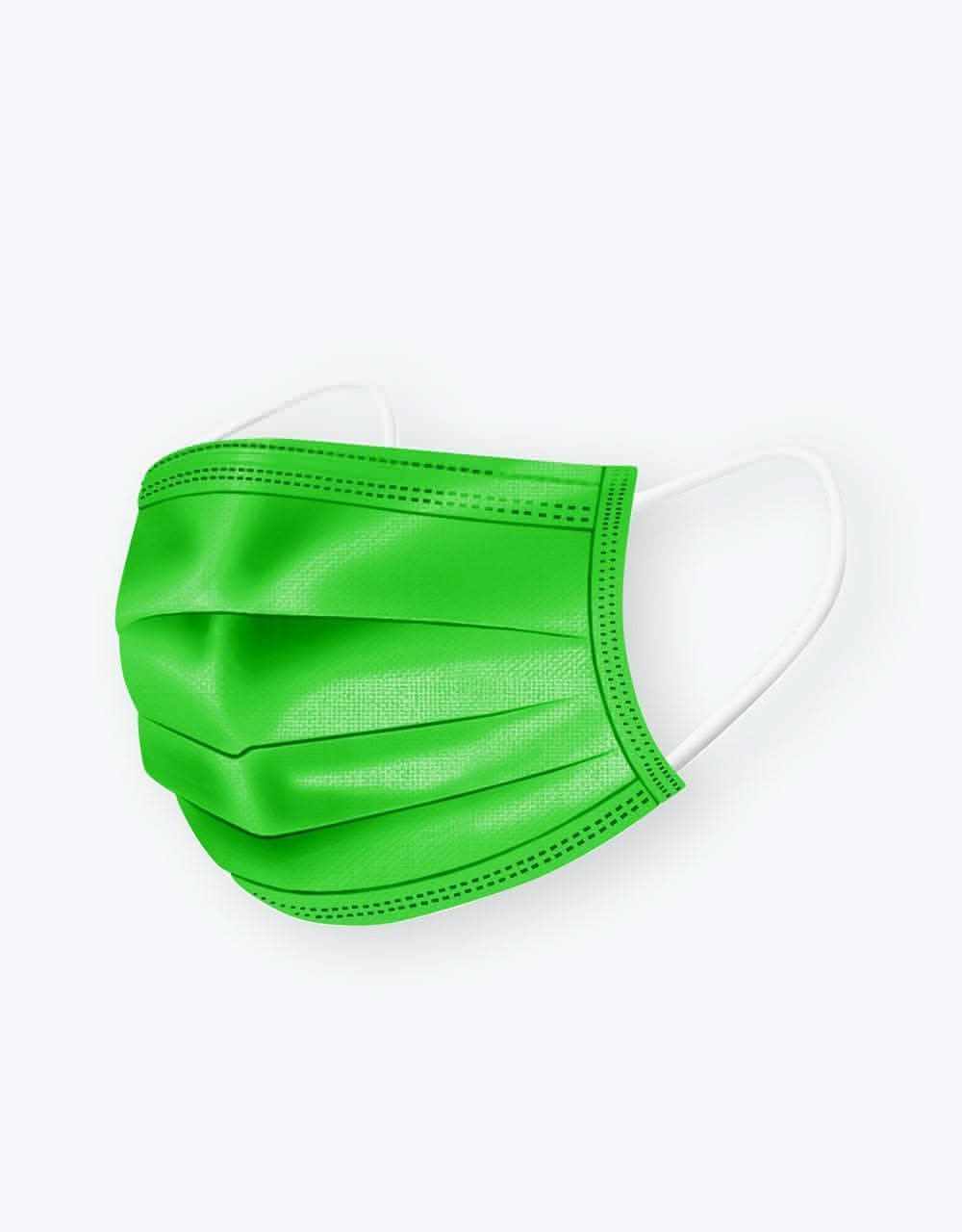 Medipop Disposable D Face Mask 5 Pack - Neon Green - Image 5