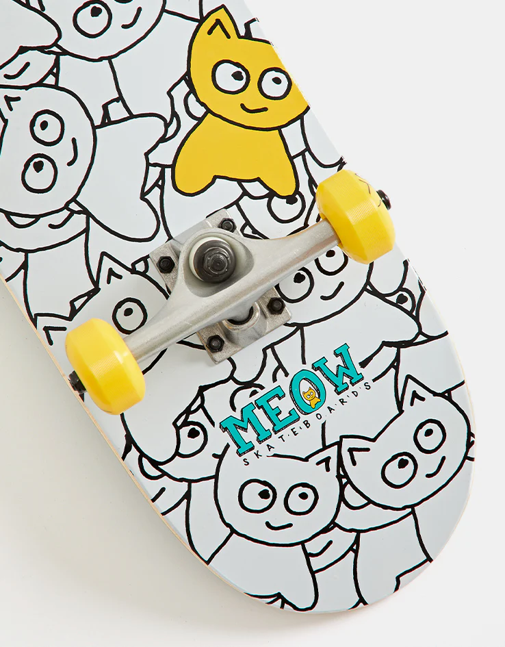 Meow Sticker Pile Complete Skateboard - 8" - Image 3
