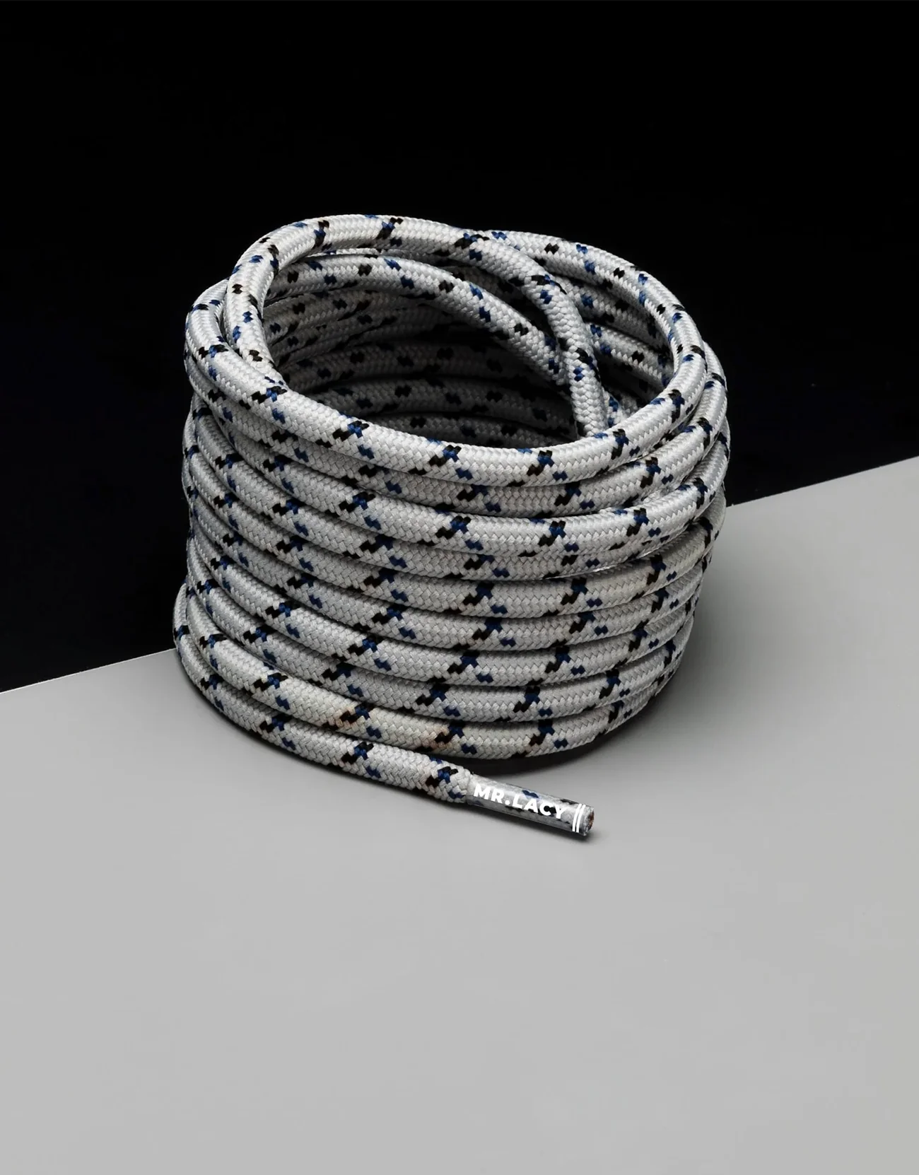 Mr. Lacy Hikies Round Laces - Silver Grey/Black/Blue - Image 4