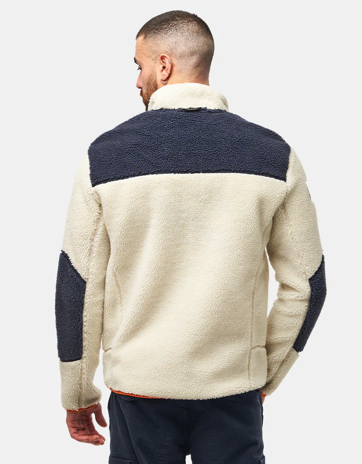 Napapijri Yupik Full Zip Fleece - White Heron/Blue Marine/Orange Pumpkin - Image 2