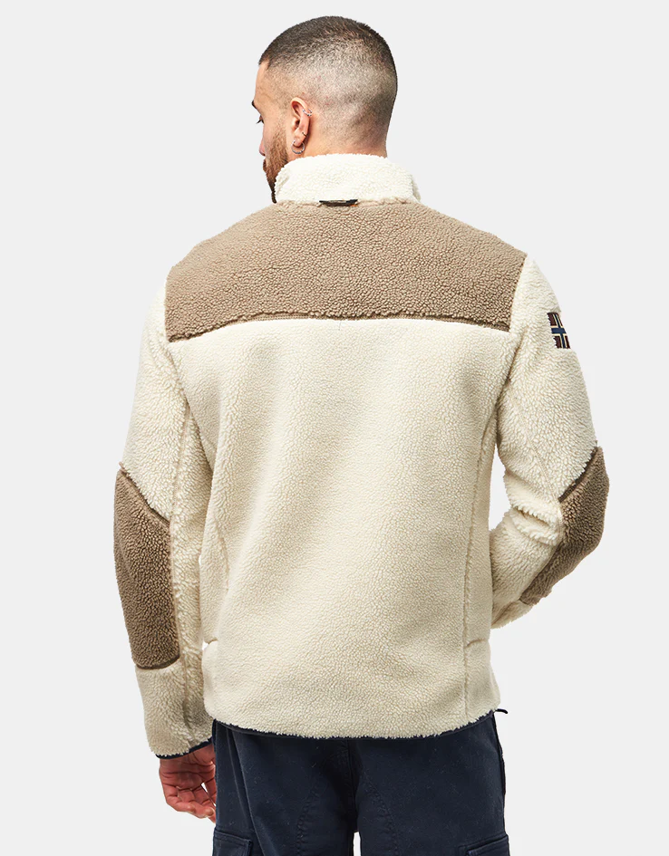 Napapijri Yupik Full Zip Fleece - White Heron/Will Gray/Light Blue - Image 2