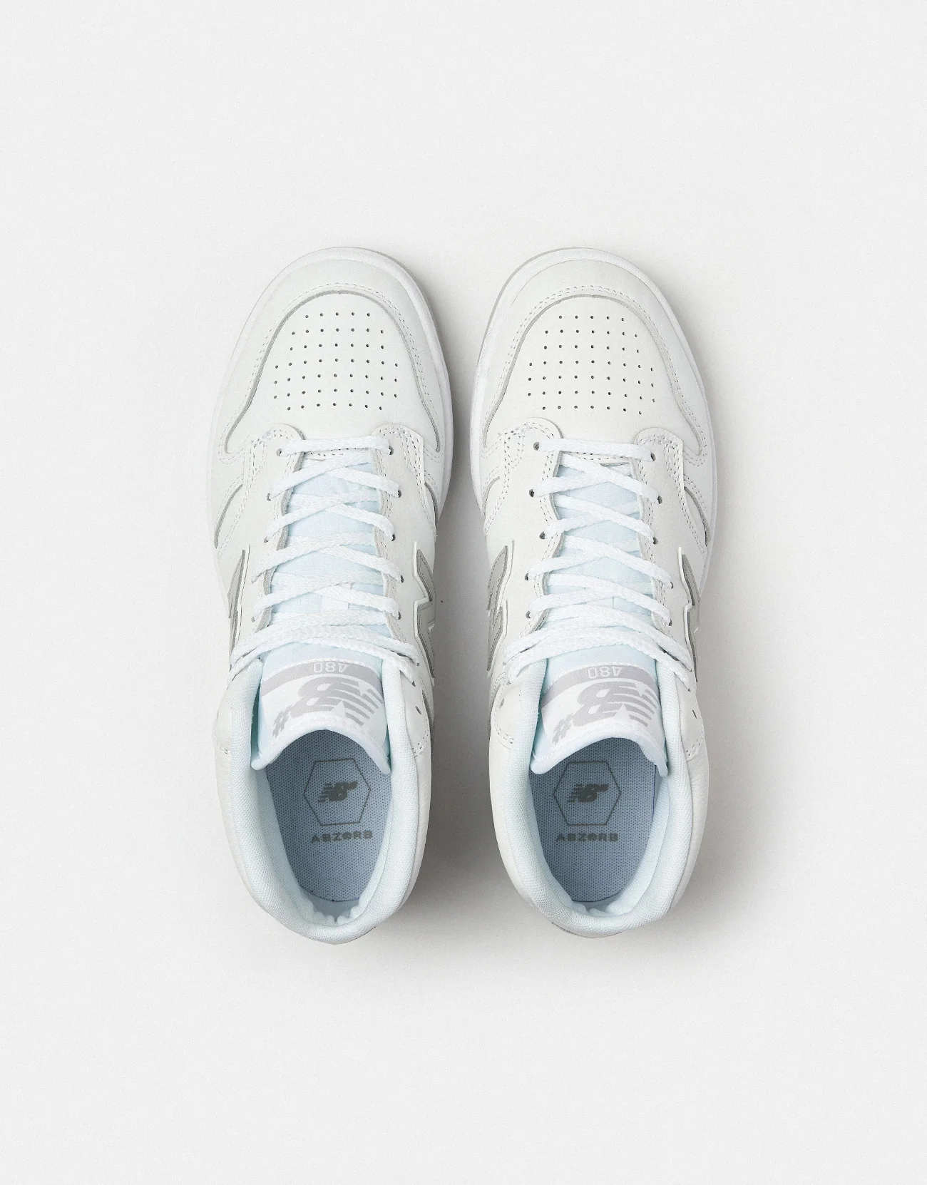 New Balance Numeric 480 High Skate Shoes - White/Grey - Image 2