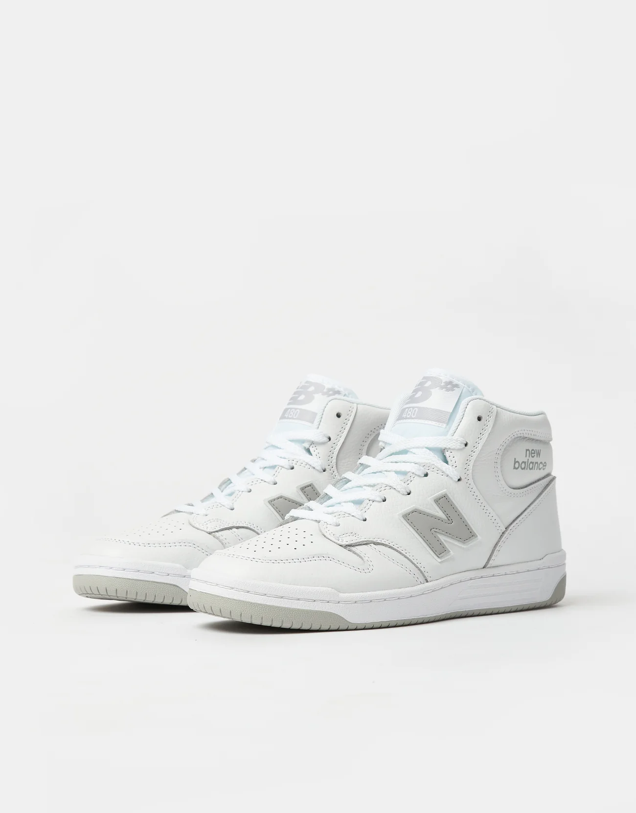 New Balance Numeric 480 High Skate Shoes - White/Grey - Image 3