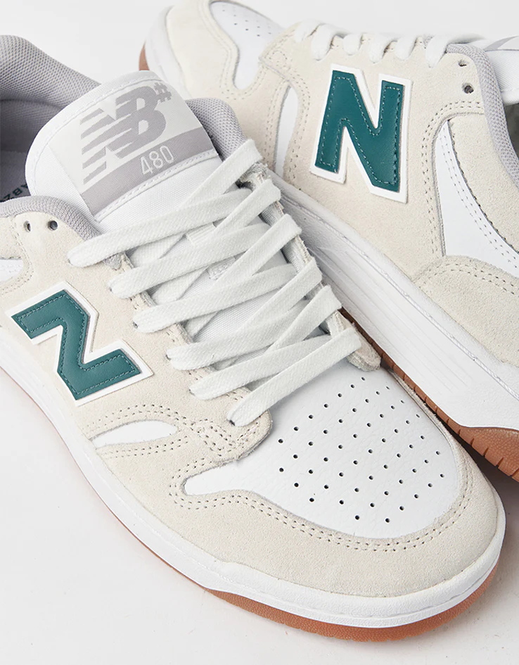 New Balance Numeric 480 Skate Shoes - Sea Salt/Vintage Teal - Image 4