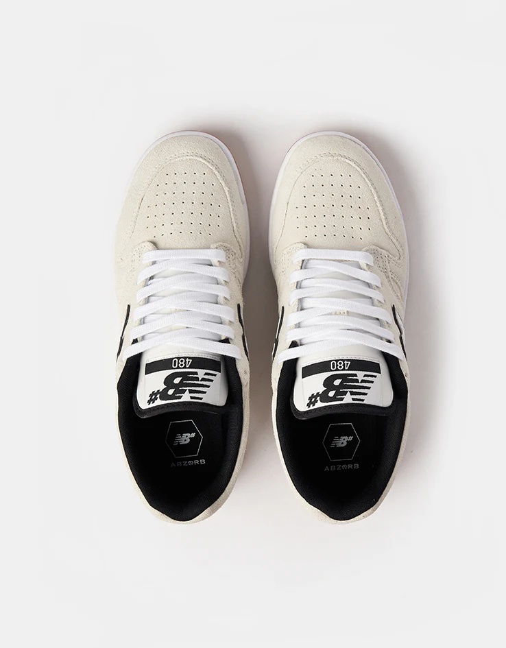 New Balance Numeric 480 Skate Shoes - White/Black/Gum - Image 2