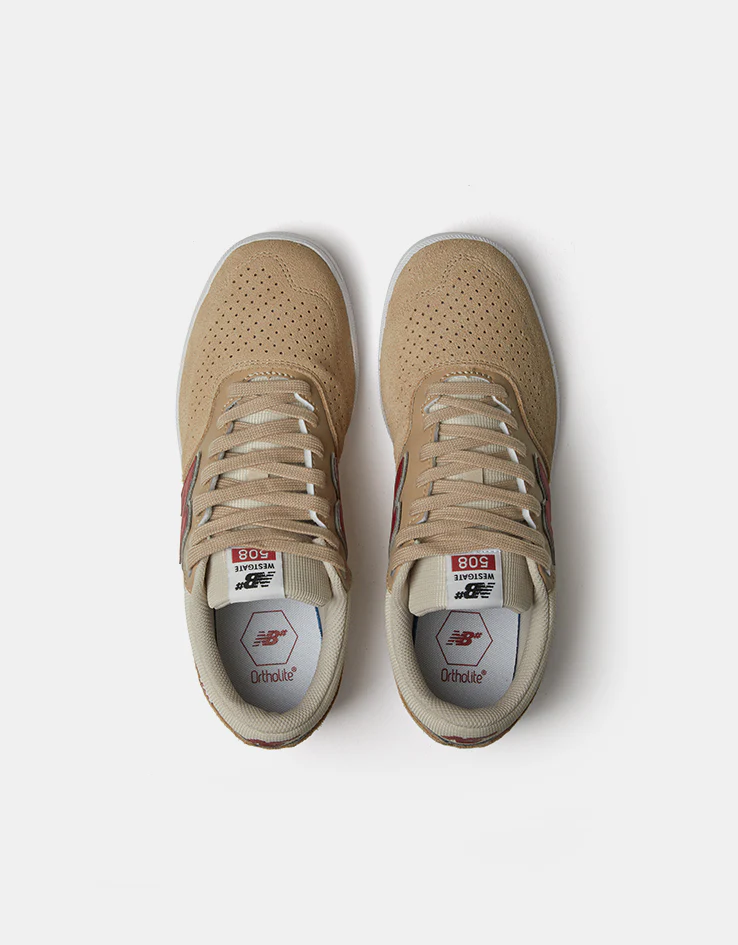 New Balance Numeric 508 Brandon Westgate Skate Shoes - Tan/Red - Image 2