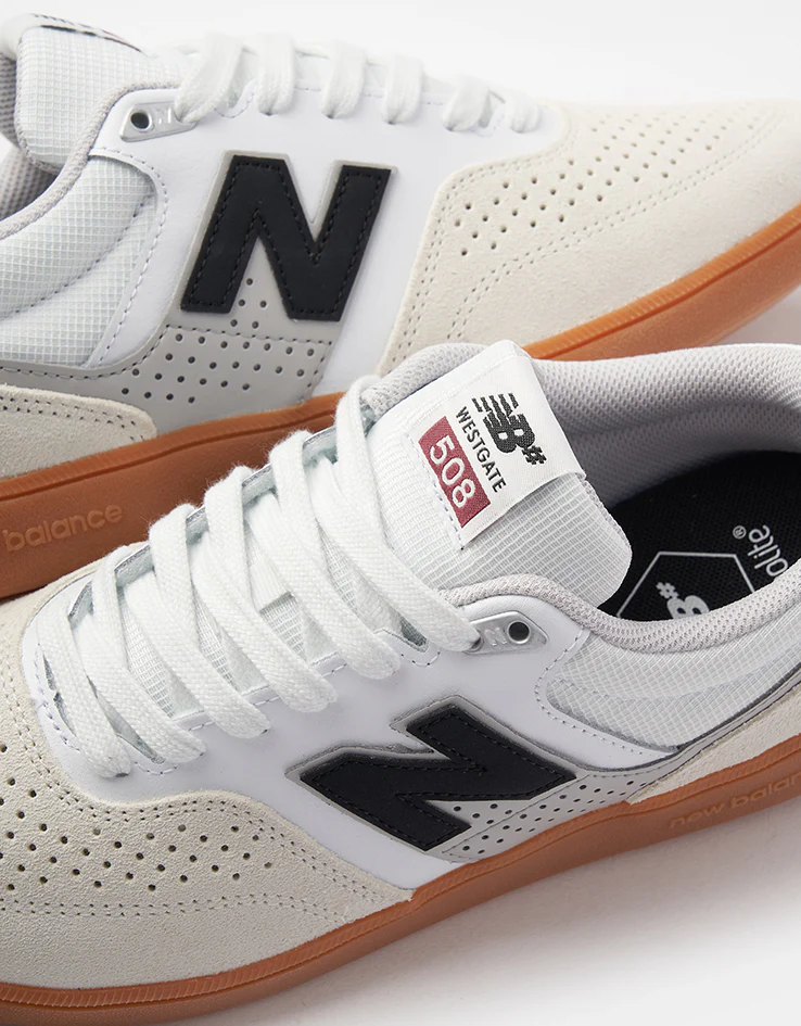 New Balance Numeric 508 Brandon Westgate Skate Shoes - White/Black/Gum - Image 7
