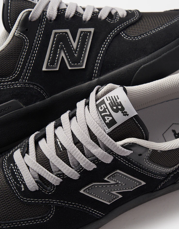 New Balance Numeric 574 Skate Shoes - Black/Grey/Black - Image 6