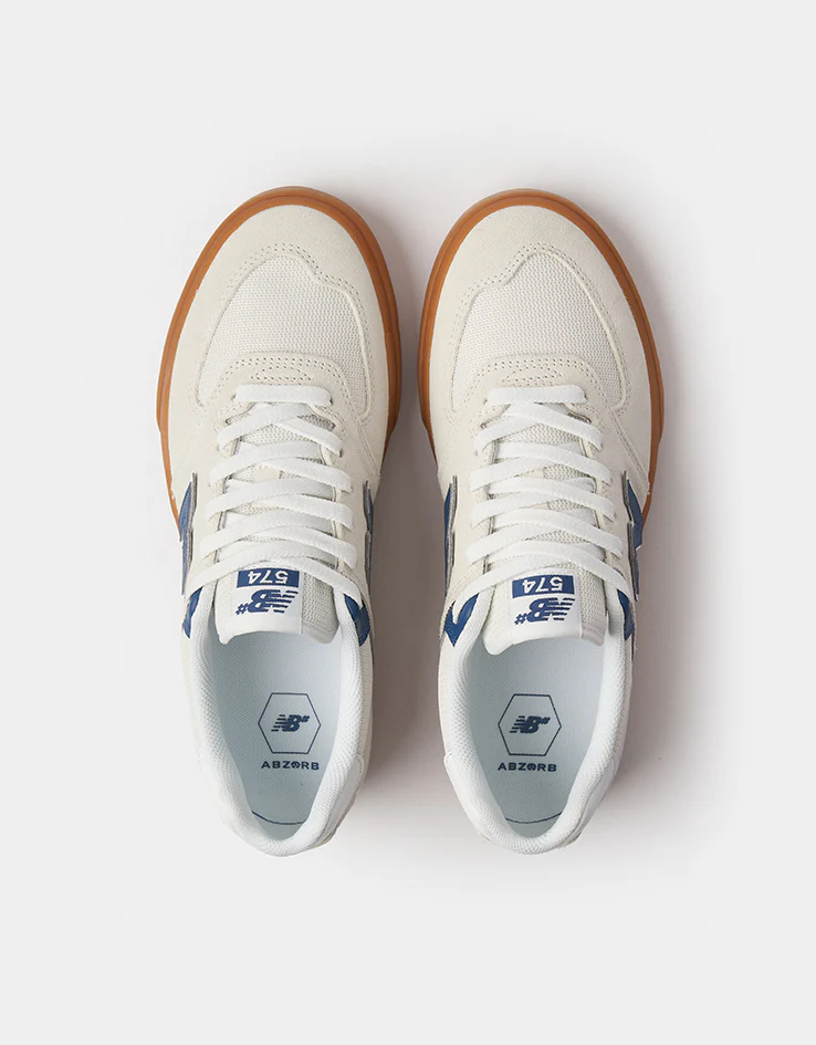 New Balance Numeric 574 Skate Shoes - Sea Salt/Blue - Image 2