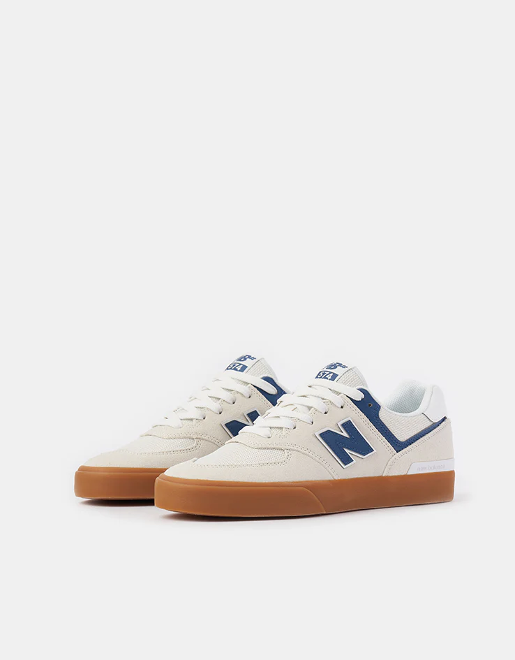 New Balance Numeric 574 Skate Shoes - Sea Salt/Blue - Image 3