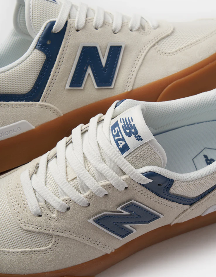 New Balance Numeric 574 Skate Shoes - Sea Salt/Blue - Image 6