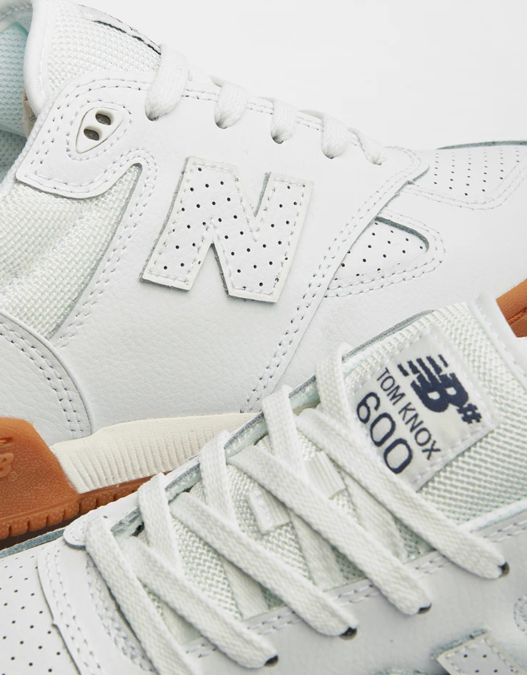 New Balance Numeric 600 Tom Knox Skate Shoes - White/Gum - Image 7