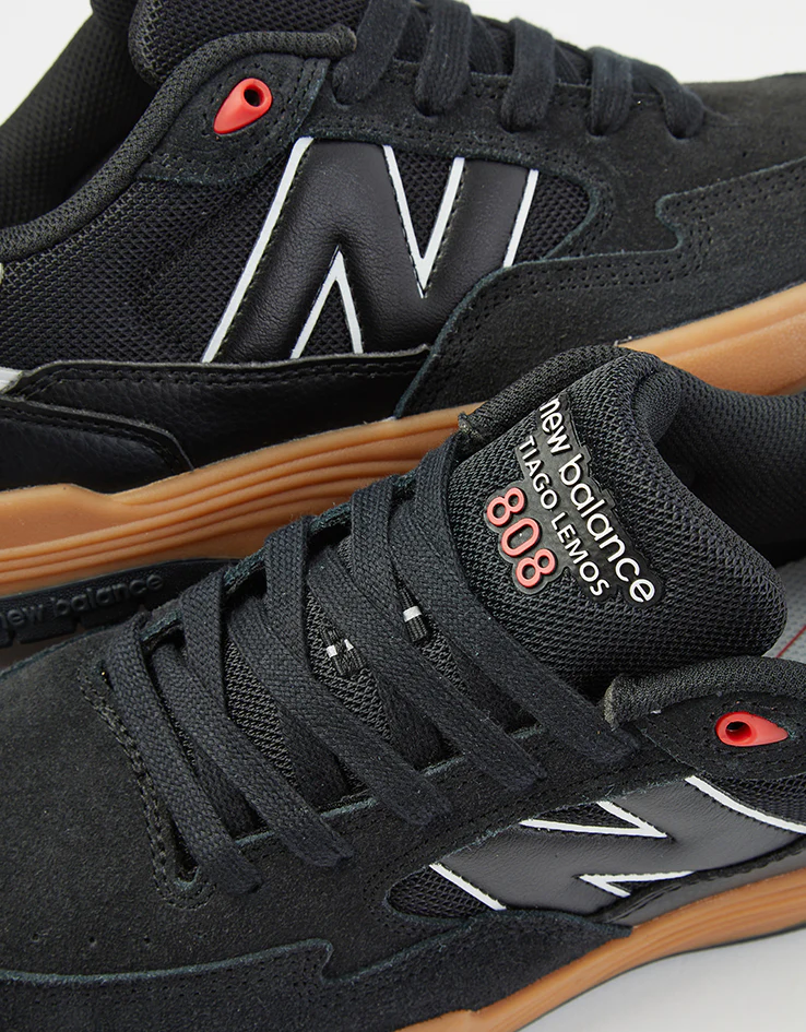 New Balance Numeric 808 Lite Tiago Lemos Skate Shoes - Black/Gum - Image 5