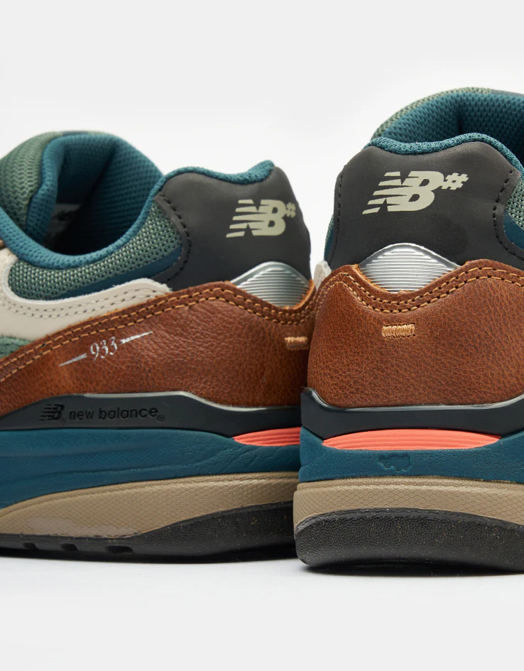 New Balance Numeric 933 Andrew Reynolds Skate Shoes - Tan/Teal - Image 6