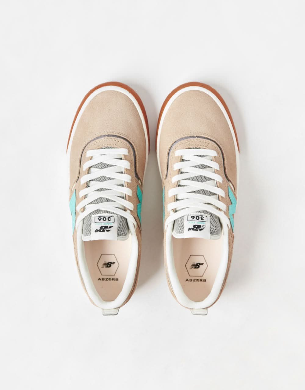 New Balance Numeric Jamie Foy 306 Skate Shoes - Tan/Turquoise - Image 2
