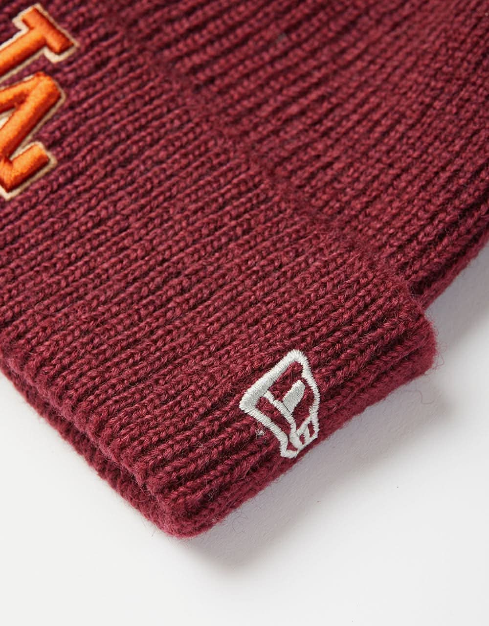 New Era Los Angeles Dodgers World Series Patch Beanie - Burgundy - Image 3