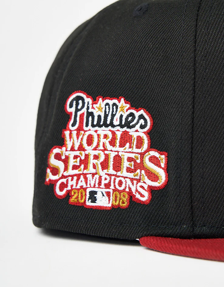 New Era Philadelphia Phillies Visor Clip 59Fifty® Fitted Cap - Black/Hot Red - Image 5
