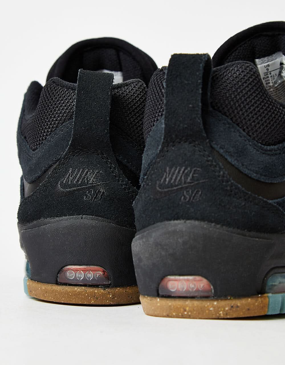 Nike SB Air Max Ishod Skate Shoes - Black/Black-Anthracite-Black-Gum Lt Brown-Univ Blue - Image 6