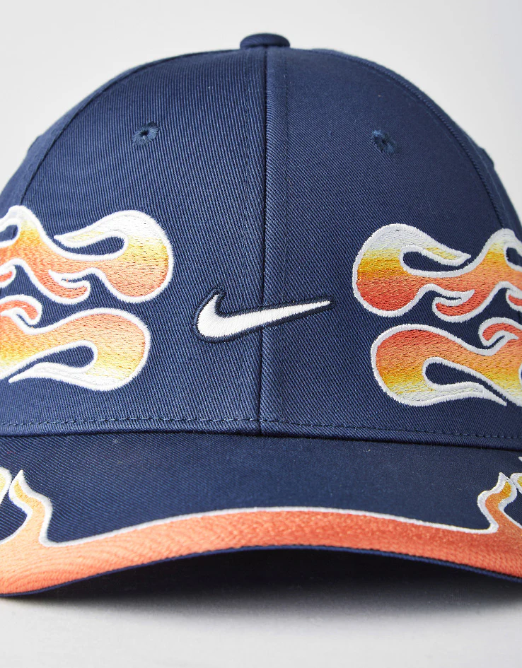 Nike Club OG Flame Snapback Cap - Midnight Navy - Image 3