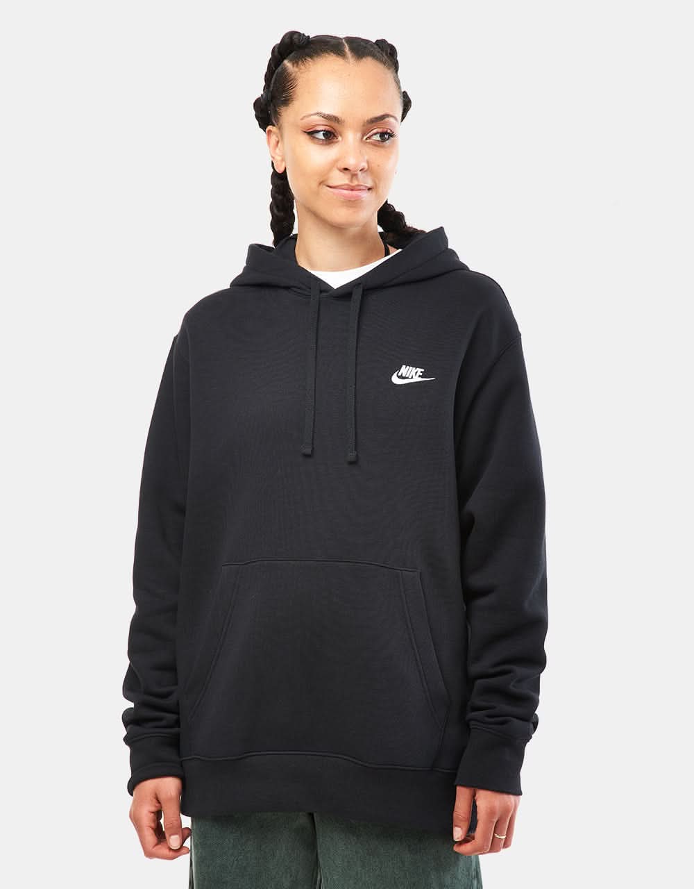 Nike Club Pullover Hoodie - Black/White - Image 5