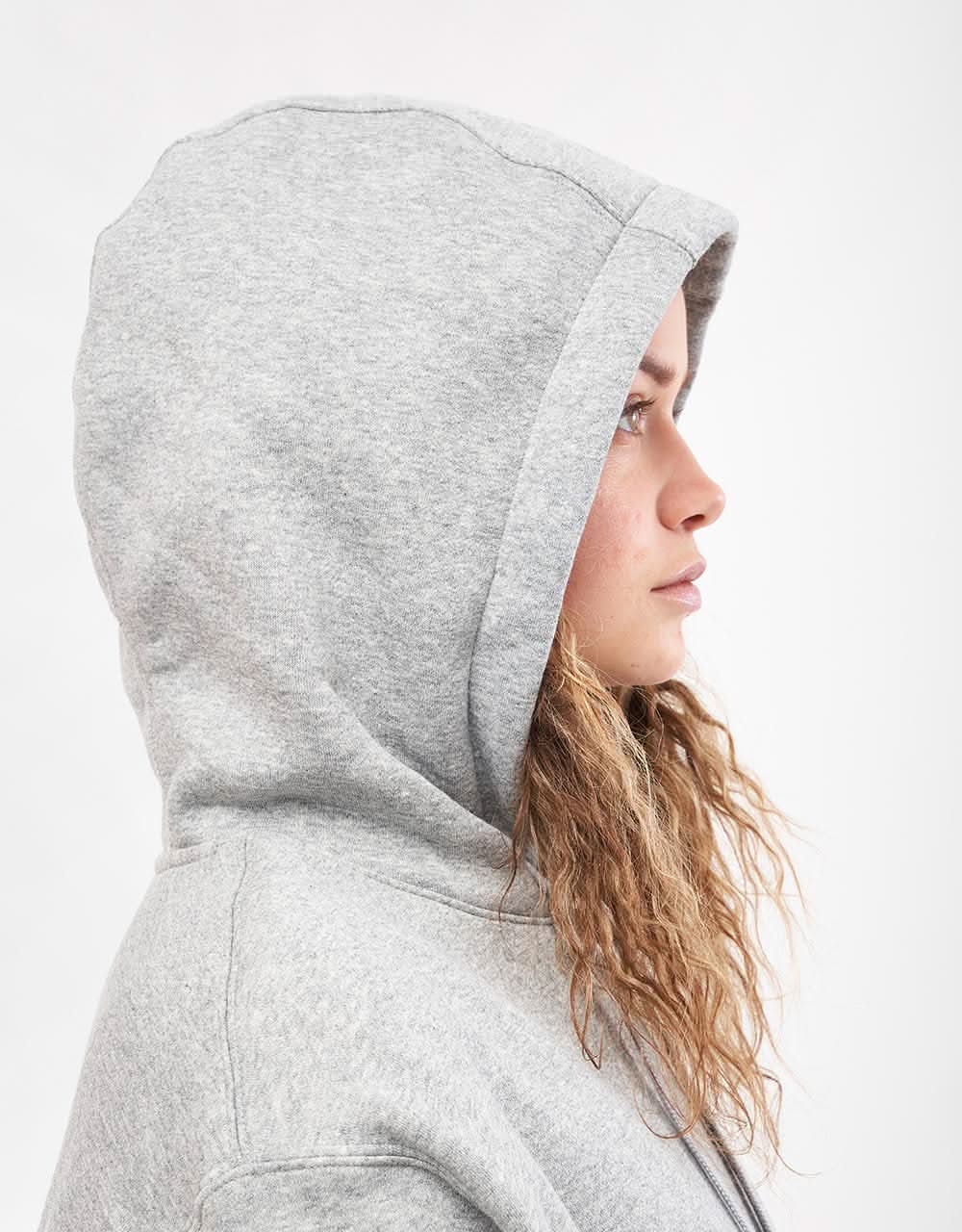 Nike Club Pullover Hoodie - Dark Heather Grey Heather/White - Image 7
