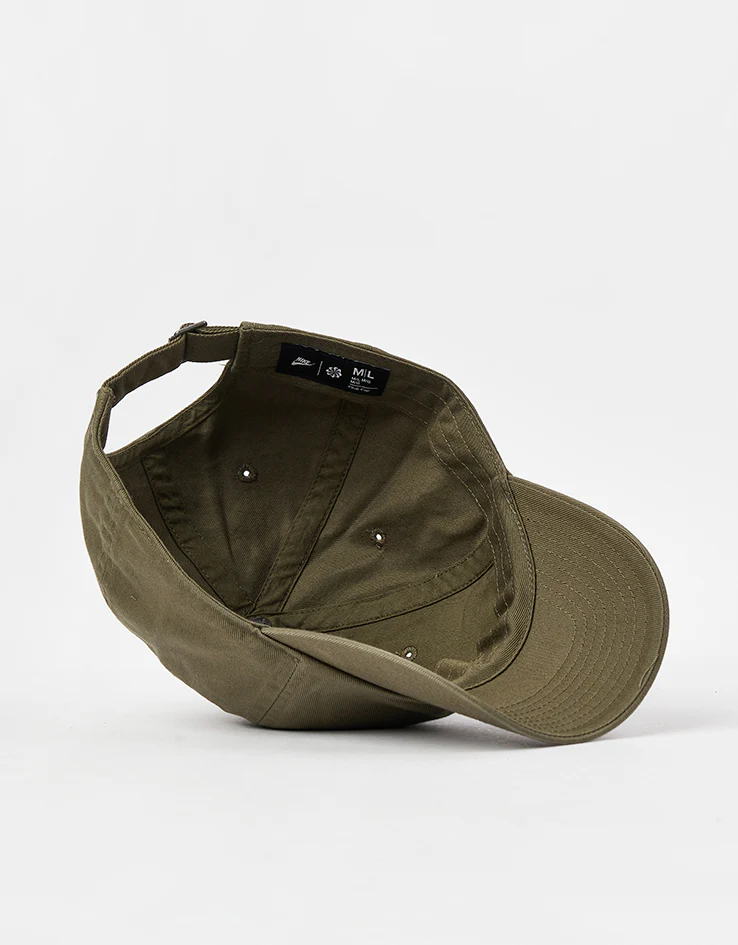 Nike Club Unstructured Futura Wash Cap - Medium Olive/White - Image 4