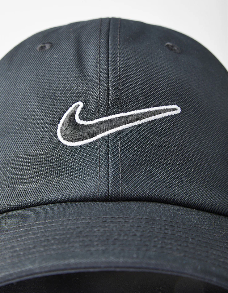 Nike Club Unstructured Swoosh Cap - Black/Black - Image 3