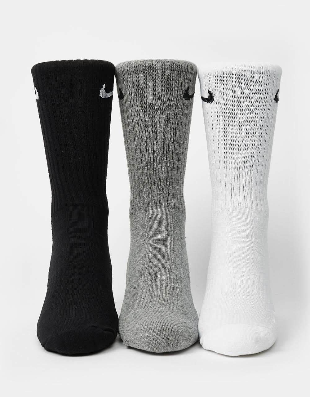 Nike Everyday Cushioned 3 Pack Socks - Black/White/Grey - Image 4