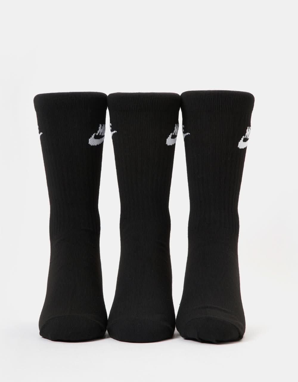 Nike SB Everyday Essential 3 Pack Crew Socks - Black/White - Image 4